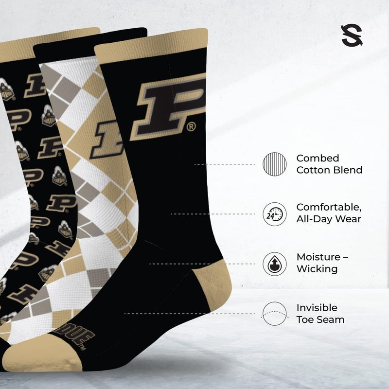 Strideline Store Mens NCAA Dress Socks- The Executive 3 Pack-One Size Fits Most - Image 2